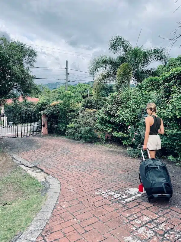 Travel backpack with wheels